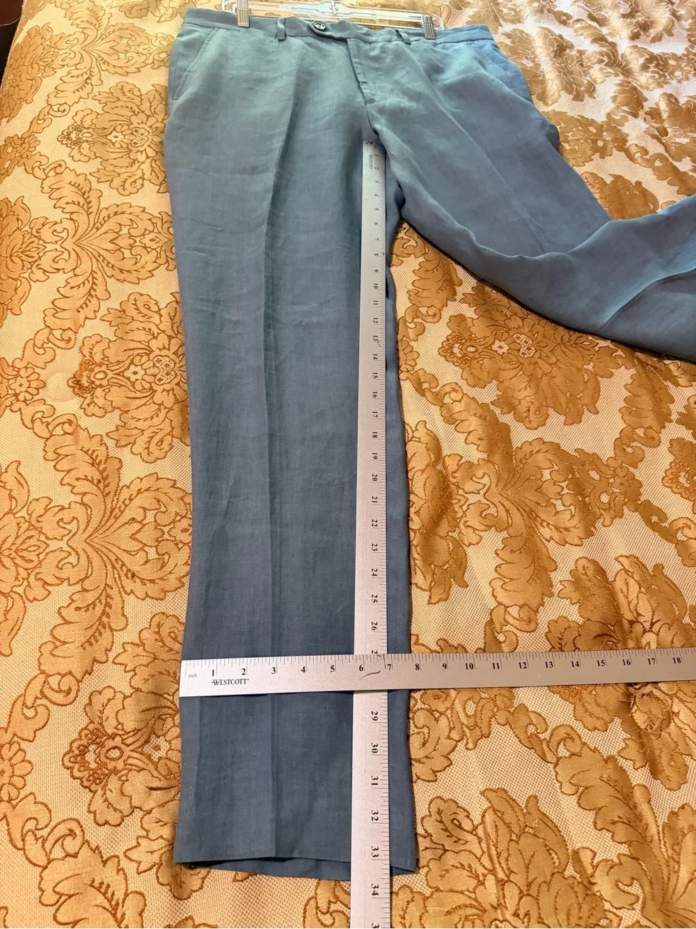 Todd Synder New York Men’s 100% Linen Slacks, Gray, Flat Front, NWT, Sz 36 x 34